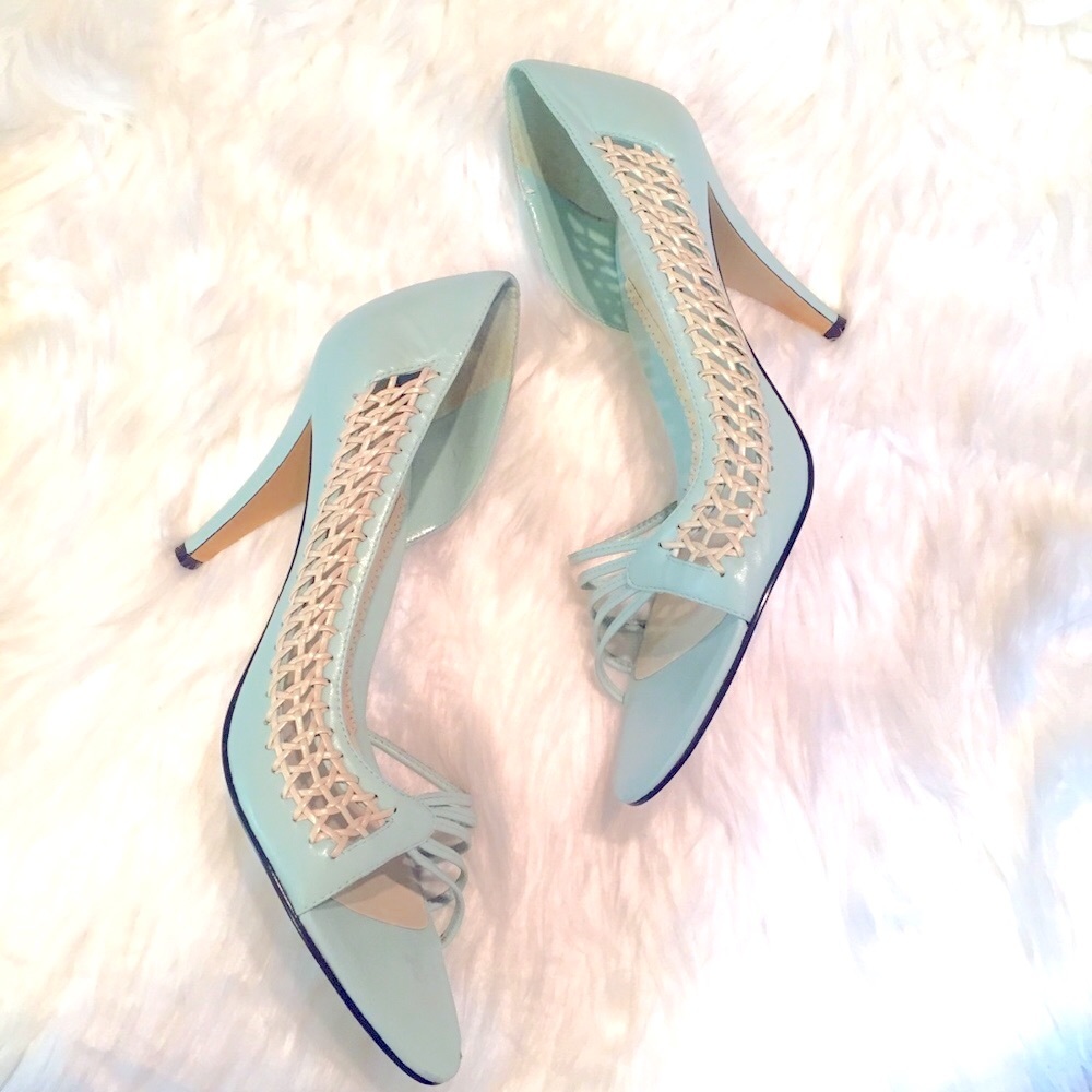 Enzo Angiolini | Blue And Ivory Heels | Size 8